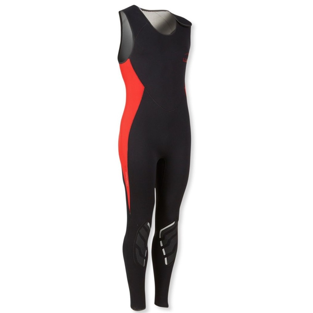 LL Bean Men's Wetsuit Superstretch Titanium Farmer John size Small black/red NWT